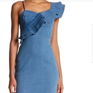 Beautiful asymmetrical Chambray Midi dress